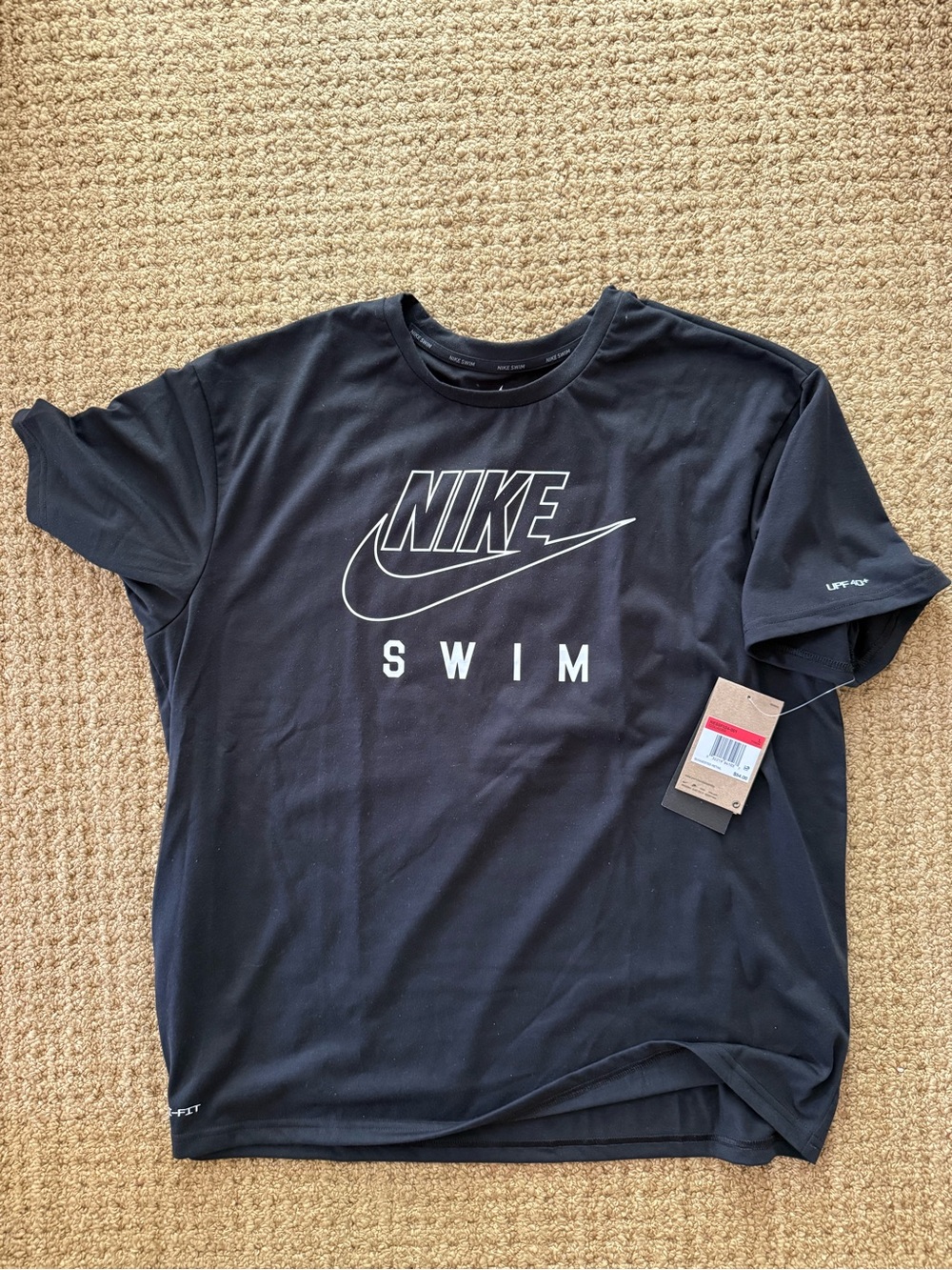 Nike Swim Men's Black Logo Tee Size L NWT